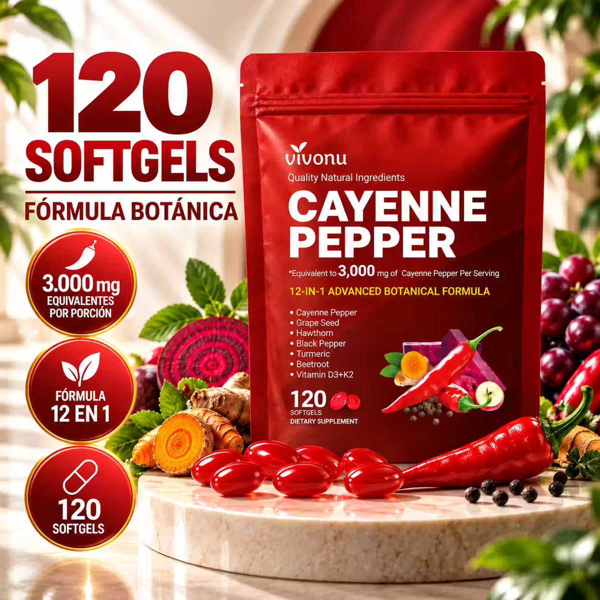Cayenne Pepper pimienta de cayena 120